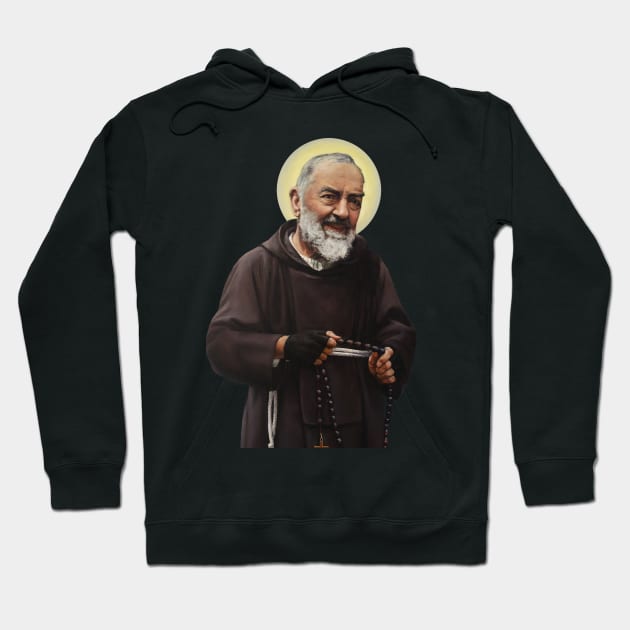 Padre Pio (transparent background design) Hoodie by Brasilia Catholic